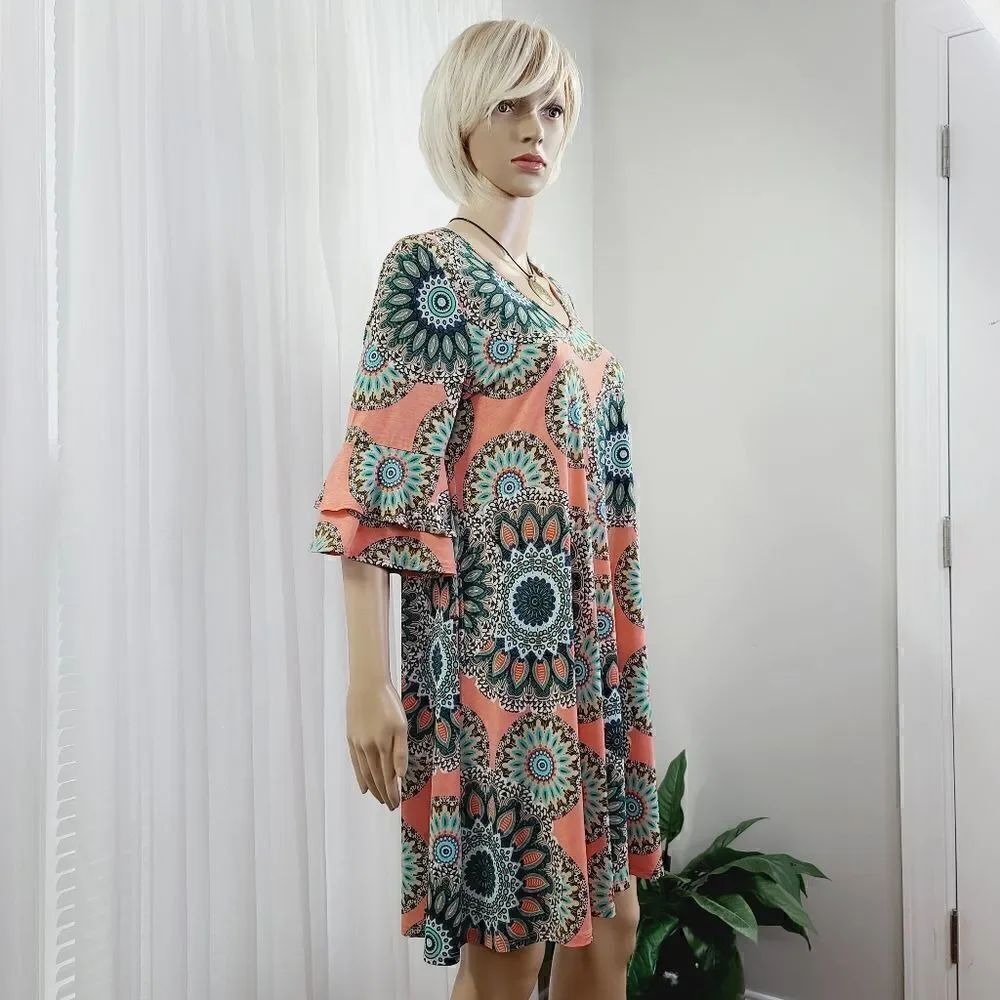 Honeyme Aztec Pattern Dress Medium - Picture 6 of 6